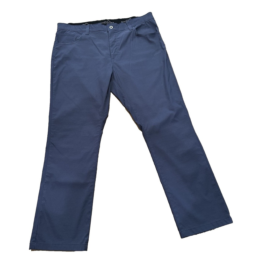 Eddie Bauer Blue Pants Mens Stretch Waist Nylon Hiking Travel Size 38x30